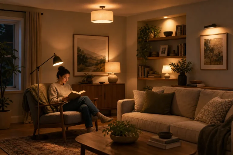 AI-generated editorial illustration for A Simple Guide to Layering Light at Home